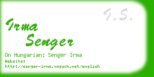 irma senger business card